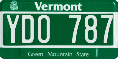 VT license plate YDO787