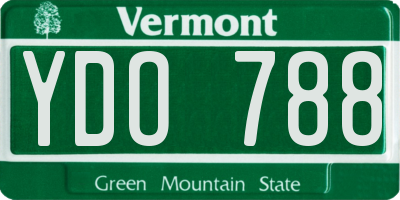 VT license plate YDO788