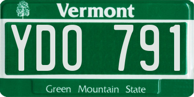 VT license plate YDO791