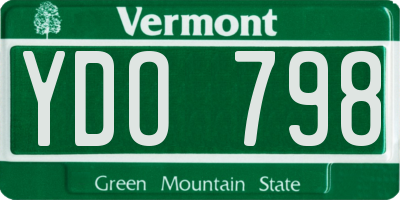 VT license plate YDO798