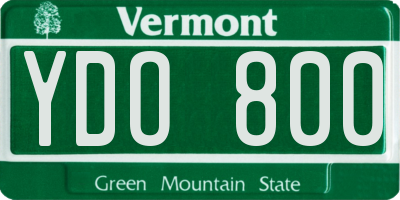 VT license plate YDO800
