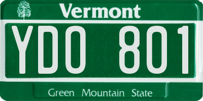 VT license plate YDO801