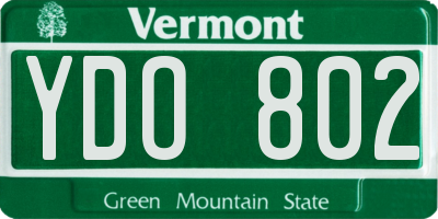 VT license plate YDO802