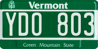 VT license plate YDO803