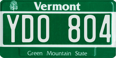 VT license plate YDO804