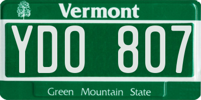 VT license plate YDO807