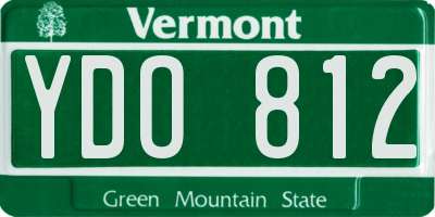VT license plate YDO812