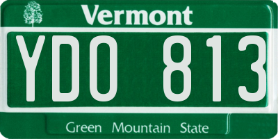 VT license plate YDO813
