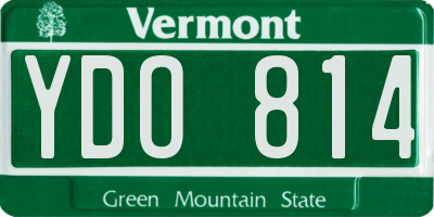 VT license plate YDO814