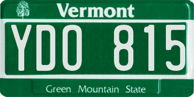 VT license plate YDO815