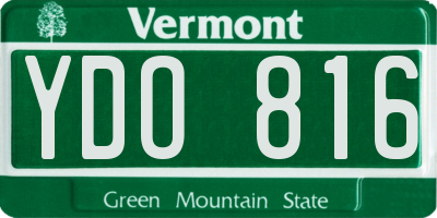 VT license plate YDO816