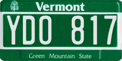 VT license plate YDO817
