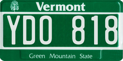 VT license plate YDO818