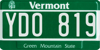 VT license plate YDO819