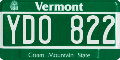 VT license plate YDO822
