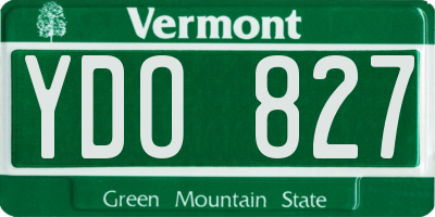 VT license plate YDO827