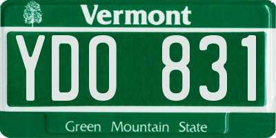 VT license plate YDO831