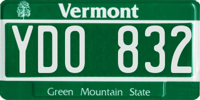 VT license plate YDO832