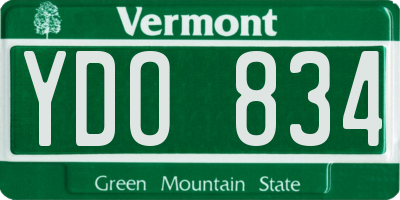 VT license plate YDO834