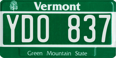 VT license plate YDO837