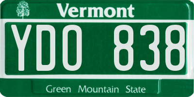 VT license plate YDO838