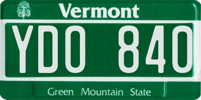 VT license plate YDO840