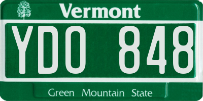 VT license plate YDO848