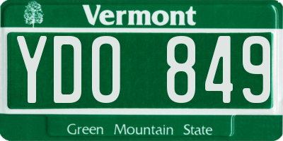 VT license plate YDO849