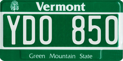 VT license plate YDO850