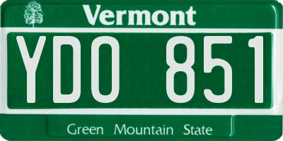 VT license plate YDO851