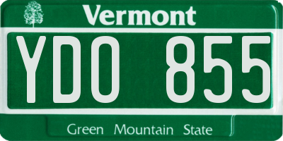 VT license plate YDO855