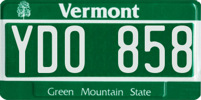 VT license plate YDO858