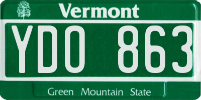 VT license plate YDO863