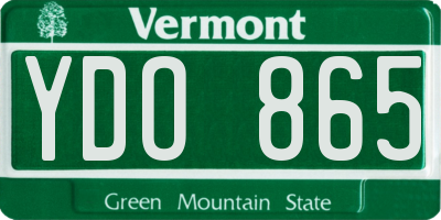 VT license plate YDO865