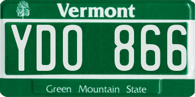 VT license plate YDO866