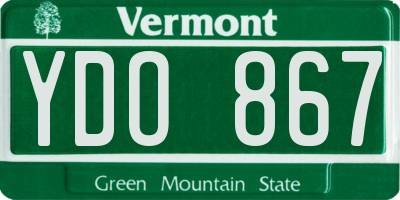 VT license plate YDO867