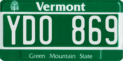 VT license plate YDO869
