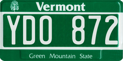 VT license plate YDO872
