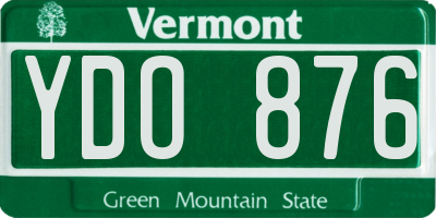 VT license plate YDO876