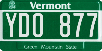 VT license plate YDO877