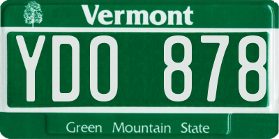 VT license plate YDO878