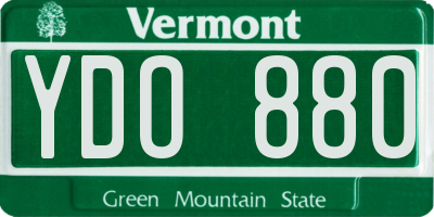 VT license plate YDO880