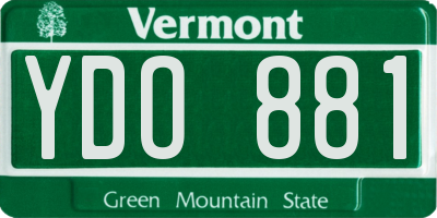 VT license plate YDO881