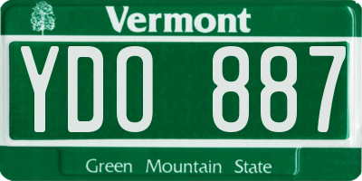 VT license plate YDO887