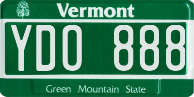 VT license plate YDO888