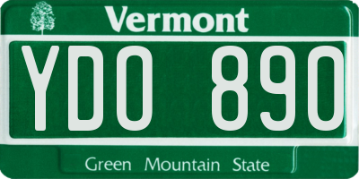 VT license plate YDO890