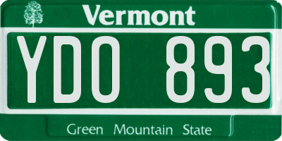VT license plate YDO893