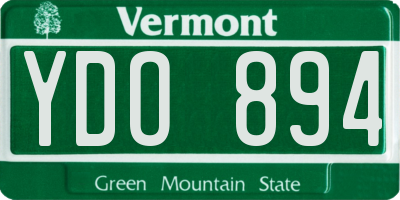 VT license plate YDO894