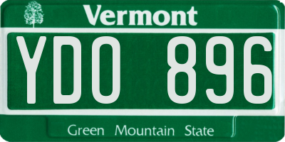 VT license plate YDO896