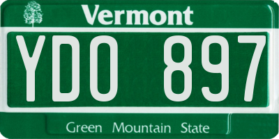 VT license plate YDO897